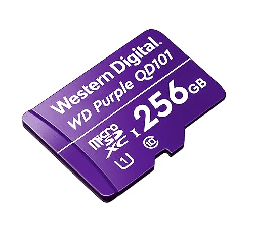 Western Digital WD Purple SC QD101 256GB Smart Video Surveillance microSDXC Card, Ultra Endurance Up to 128 TBW 1 Count (Pack of 1) Current Version