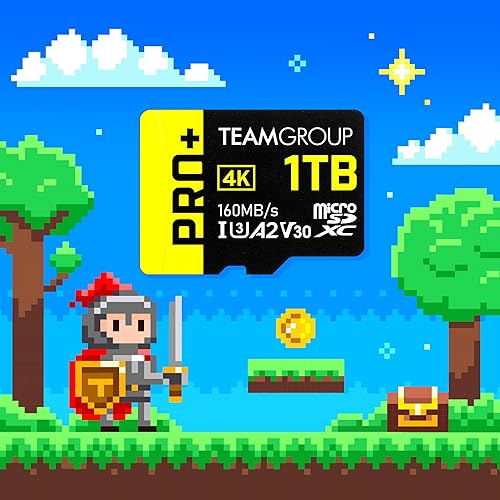 TEAMGROUP A2 Pro Plus Card 512GB Micro SDXC UHS-I U3 A2 V30, Read/Write up to 160/110 MB/s for Nintendo-Switch, Steam Deck, Tablets, Smartphones with Adapter TPPMSDX512GIA2V3003