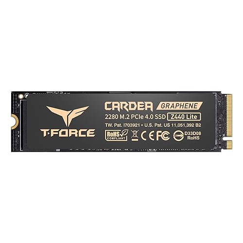 TEAMGROUP T-Force Z440 Lite 1TB TLC NAND NVMe Phison PS5021-E21T PCIe 4.0 Gen4x4 M.2 2280 Gaming SSD with Graphene Heat Spreader Works with PS5 Read/Write 5000/4200 MB/s TM8FFT001T0C129 1TB Z440 Lite