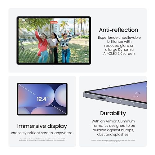 Samsung Galaxy Tab S10+ Plus 12.4” 256GB Android Tablet, Galaxy AI Tools, Circle to Search, AMOLED 2X Display, Long Battery Life, Durable Design, S Pen for Note-Taking, US Version, Moonstone Gray Moonstone Gray 256GB Tablet Only Tablet