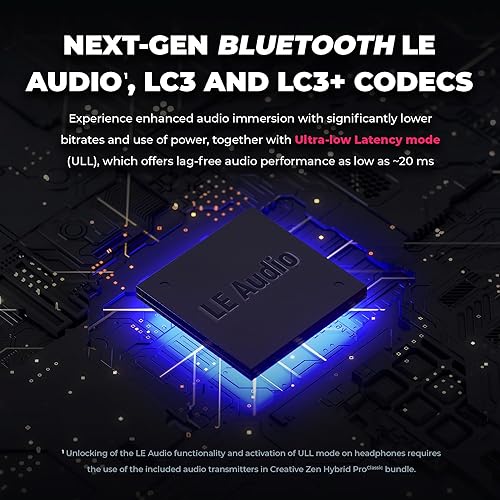 Creative Zen Hybrid Pro Wireless Over-Ear Headphones with LE Audio, with Up to 100 Hours (ANC Off), Hybrid Active Noise Cancellation, Ambient Mode, Powerful Audio, Bluetooth 5.3, Built-in Mic
