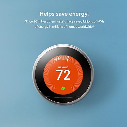 Google Nest Learning Thermostat - Programmable Smart Thermostat for Home - 3rd Generation- Works with Alexa - Black