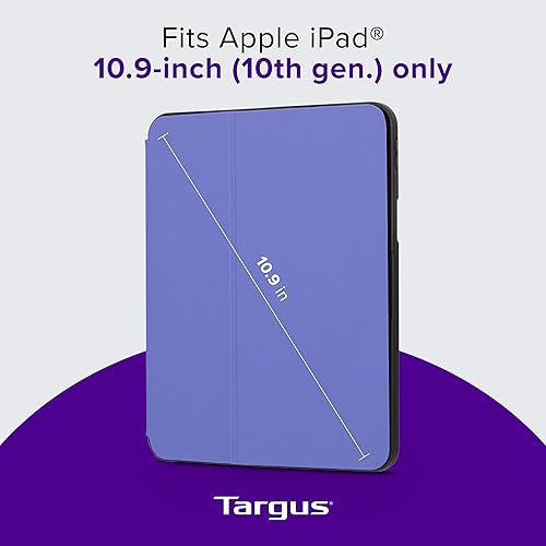 Targus Click-in iPad 10th Generation Case 2022 10.9 Inch Shock Absorbing Tray Slim Protective Cover, Models A2696 A2757 A2777, Purple (THZ93207GL)