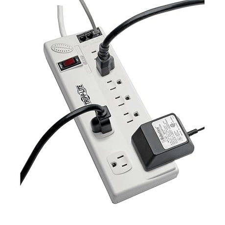 Tripp Lite Surge Protector Power Strip 8 Outlet, 6ft Cord, DSL/Phone/Modem Protection, 3150 Joules, TAA 8 Outlets + DSL/Phone/Modem