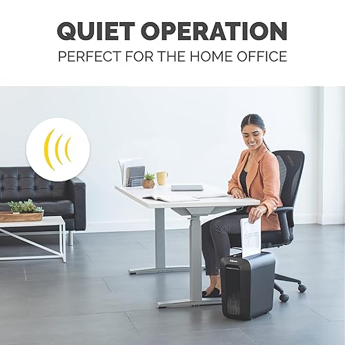 Fellowes LX65 10-Sheet, P4 Cross-Cut Deskside Paper Shredder with SafeSense