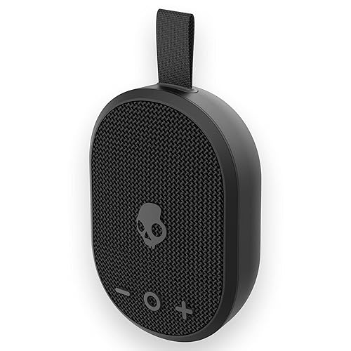 Skullcandy Ounce Wireless Bluetooth Speaker - IPX7 Waterproof Mini Portable Speaker with 16 Hour Battery, Downward Firing Passive Radiator, and Ballistic Nylon Carry Strap Black