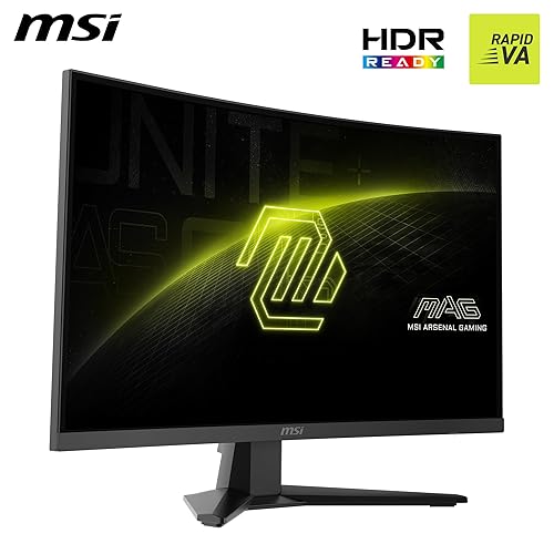 MSI MAG 275CQF E18 27-inch 2560 x 1440 (QHD) Gaming Monitor, 180Hz, Adaptive-Synch, HDR Ready, HDMI, VGA Port,VESA Mountable, Tilt, 4-Side Slim Bezel, 0.5ms, Black