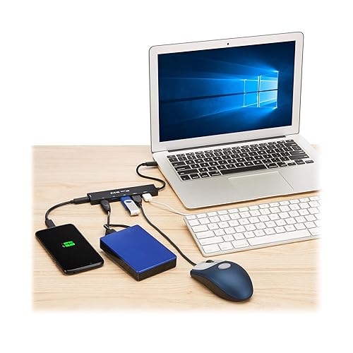 Tripp Lite Slim 6-Port USB-C Hub for Laptop, 1 USB-C and 5 USB-A Ports, USB 3.2 Gen 2 with 10 Gbps Data Transfer, Thunderbolt 3 Compatible, No Software Needed, Black, 3-Year Warranty (U460-006-5A1C)