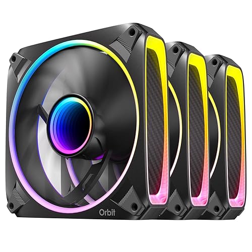 Antec Orbit 120 ARGB, PWM PC Fans, 120mm Fan, PWM Case Fan, Infinity Mirror Effect, 2000 RPM, FDB Bearing, Orbit Series 3 Packs