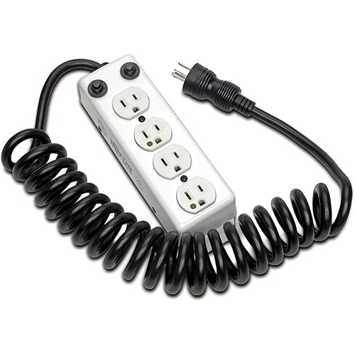Tripp Lite PS-410-HGOEMCC Power Strip Medical 4 Outlet UL1363A 3-Feet-10-Feet Coiled Cord