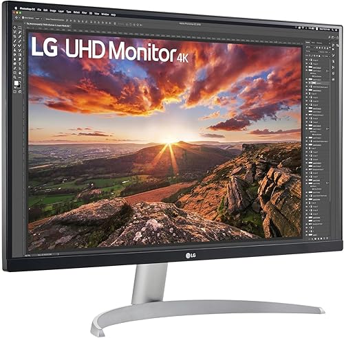 LG 27UP600K 27-inch Ultrafine 4K UHD IPS Monitor 3840x2160, DCI-P3 95%, VESA DisplayHDR 400, Reader Mode, Flicker Safe, HDMI, DisplayPort, White