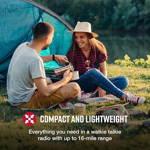 Cobra ACXT145 Compact and Lightweight Walkie Talkies for Adults & Compatible Cobra Surveillance Headset: Rechargeable, 22 Channels, Long-Range, 2 Two-Way Radios, 2 Headsets, Black/Orange ACXT145 Walkie Talkie 2 Pack + Headset 2 Pack