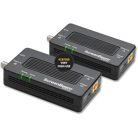 ScreenBeam Bonded MoCA 2.5 Network Adapter for Highest Speed Internet, Ethernet Over Coax - Starter Kit (Model: ECB7250K02) MoCA 2.5 - 2.5 GBPS (Starter Kit) Adapter