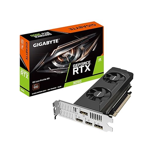 GIGABYTE GeForce RTX 3050 OC Low Profile 6G Graphics Card, 2X WINDFORCE Fans, 6GB GDDR6 96-bit GDDR6, GV-N3050OC-6GL Video Card