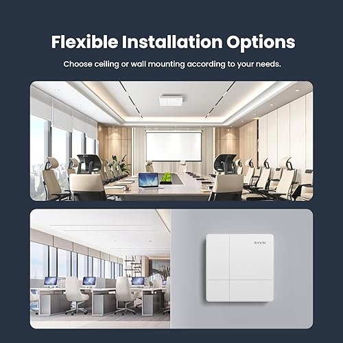 Tenda AC1200 Dual Band Gigabit Wireless Access Point, Ceiling Mount WiFi Access Point, Coverage 3200 sq.ft|PoE Powered|Surport IEEE 802.11ac Wave 2 and MU-MIMO|White(I24) I24&I29