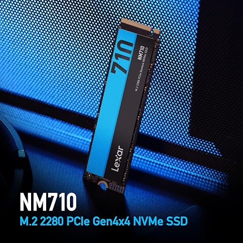Lexar NM710 SSD 1TB PCIe Gen4 NVMe M.2 2280 Internal Solid State Drive, Up to 5000MB/s (LNM710X001T-RNNNU)