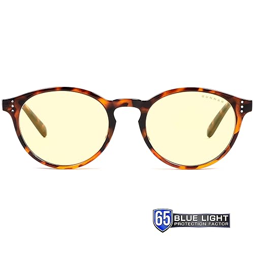 GUNNAR Reading Glasses/Attache - Patented Lens, Reduce Digital Eye Strain, Block Harmful Blue Light Tortoise 2.5x Power