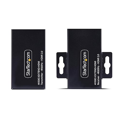 StarTech.com HDMI Extender Over CAT5e/CAT6, 4K 60Hz, Up to 200ft (60m), Transmitter and Receiver Kit, Power Over Cable