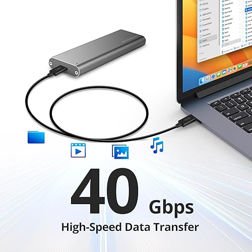 SIIG Thunderbolt 4 Cable 2.3ft (0.7M), 8K@60Hz Display, 40Gbps Data Transfer, 240W Charging, Thunderbolt 4 USB C to USB C Cable, Intel Thunderbolt Certified (CB-TB0211-S1)