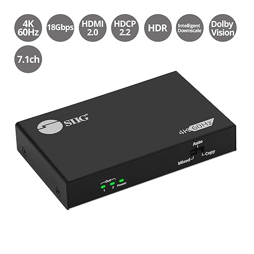 SIIG CE-H26B11-S1 2PORT HDMI 2.0 HDR SPLITTER