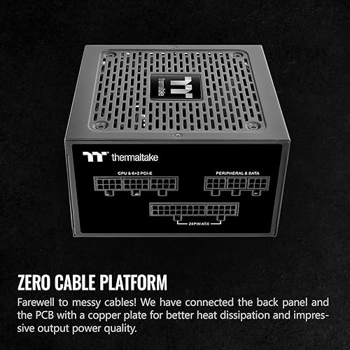 Thermaltake GF1 (2024) Fully Modular ATX 750W Power Supply - 80 Plus Gold - Ultra Quiet - Zero RPM, PS-TPD-0750FNFAGU-P