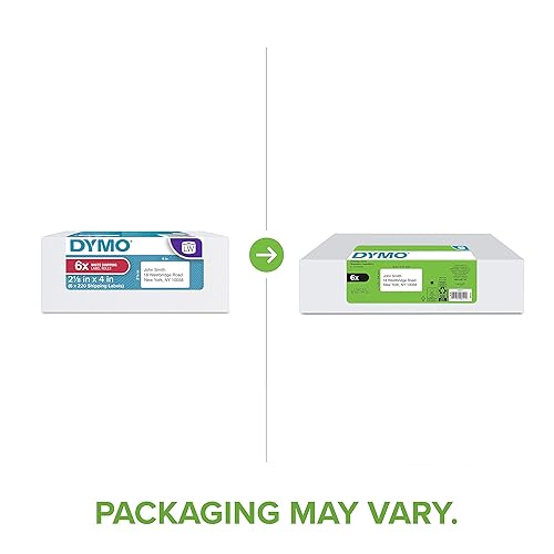 DYMO Authentic LabelWriter Standard Shipping Labels for LabelWriter Label Printers, White, 2-1/8'' x 4'' (30323), 6 Rolls of 220