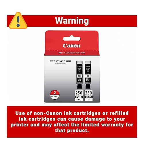 Canon PGI-250XL Black Ink Cartridges (6432B004), High Yield 2/Pack