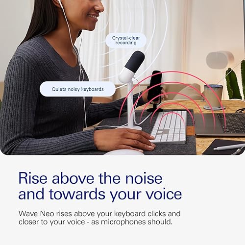 Elgato Wave Neo – USB Condenser Microphone, Tap to Mute, for Gaming, Streaming, Meetings, Voice Recording on Teams/Zoom/OBS/Twitch/YouTube & more, Plug-’n-Play, Works on Laptop, PC, Mac, iPad, iPhone