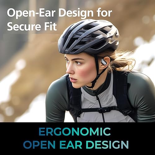 Adesso Xtream T5 Open-Ear Bluetooth 5.3 Water Resistant Wireless Earbuds with Built-in Mic, Touch Controls, and Multi-Platform Compatibility for Sports and Outdoor Use