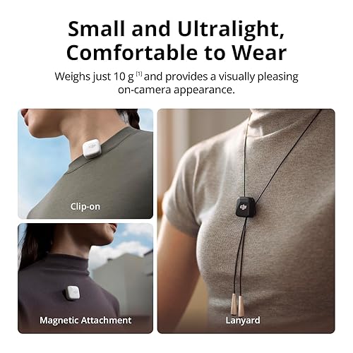 DJI Mic Mini Transmitter (Arctic White), Ultralight, Wireless Lavalier Microphone for DJI Osmo Mobile 7P/Osmo Pocket 3, Noise Cancelling, Wireless Microphone for Camera/iPhone/Android, Vlog, Streaming