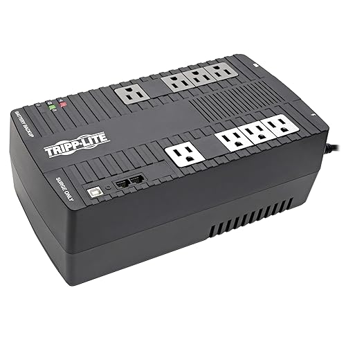 Tripp Lite AVR 550VA Compact Line-Interactive UPS, 8 Outlets, Black (AVR550U)