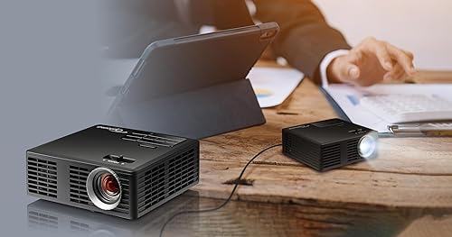 Optoma ML750i Mini Portable Business LED Projector - WXGA 1280 x 800, 450/700 Lumens, Under 1lb., Project via HDMI, USB-A, or MicroSD, Screen Mirror Wirelessly with Mobile Devices
