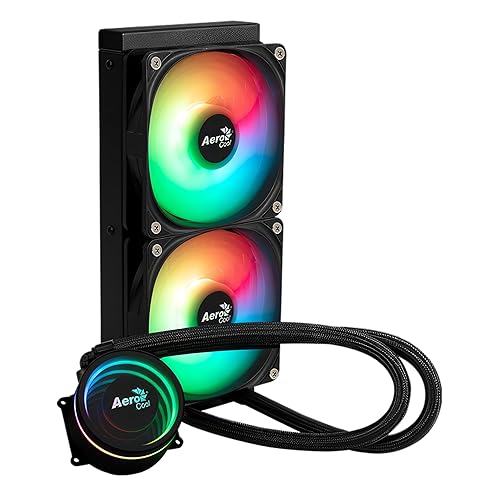 AeroCool Oasis L240 ARGB AIO Liquid CPU Cooler, TDP 280W, 240mm Radiator, Mirage Design with ARGB Lighting, 2x120mm ARGB Fans, Intel LGA 1700, 1200, 115X, 1851, 1366, AMD AM5/AM4 Sockets - Black Black AIO L240mm