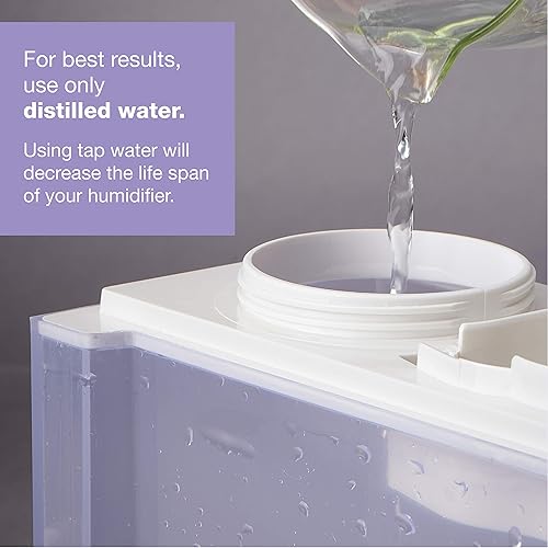 Lasko UH300 Warm and Cool Mist Humidifier with Humidistat and Timer, Quiet, Soothing Ultrasonic Dual Mist Humidifiers for Baby Nursery, Bedroom, Kids, Large Room and Home, 4.9L Tank, No Filter