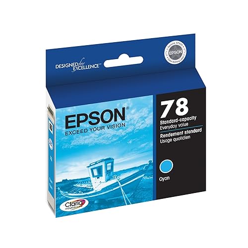 Epson T078220-S T078 Clarian Cyan Ink Cartridge, Standard Capacity with Sensormatic Sensor
