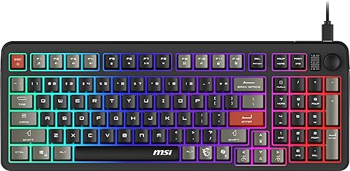MSI Forge GK110 US - Mechanical Keyboard, RGB, Ergonomic, Anti-GHOSTING, Angle-Adjustable (Black)