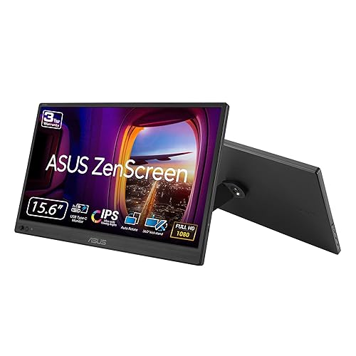 ASUS ZenScreen 16” Portable USB Monitor (MB169CK) - Full HD, IPS, Dual USB-C, Eye Care, Flicker Free, Blue Light Filter, Anti-Glare Surface, 360° Kickstand, 3 yr Warranty 40GB RAM | 2TB SSD