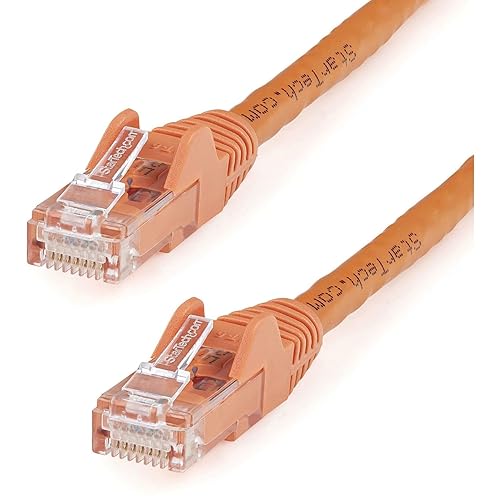 StarTech.com 125ft CAT6 Ethernet Cable - Orange CAT 6 Gigabit Ethernet Wire -650MHz 100W PoE RJ45 UTP Network/Patch Cord Snagless w/Strain Relief Fluke Tested/Wiring is UL Certified/TIA (N6PATCH125OR) Orange 125 ft / 38 m