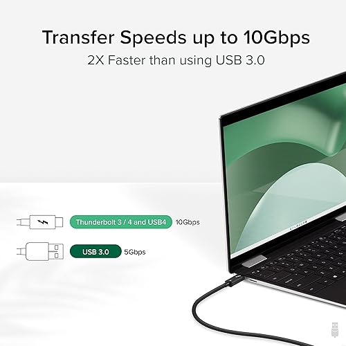 Plugable Windows Transfer Cable 6.6ft (2m), Thunderbolt 10Gbps, Bundled with Bravura Software for Windows PC to PC Migration - Unlimited Uses. Works Between Thunderbolt 3/4, USB4 PCs