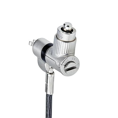 StarTech.com 3-in-1 Universal Laptop Lock 6.6ft (2m), Master Keyed Security Cable, Compatible with Noble Wedge/Nano/K-Slot
