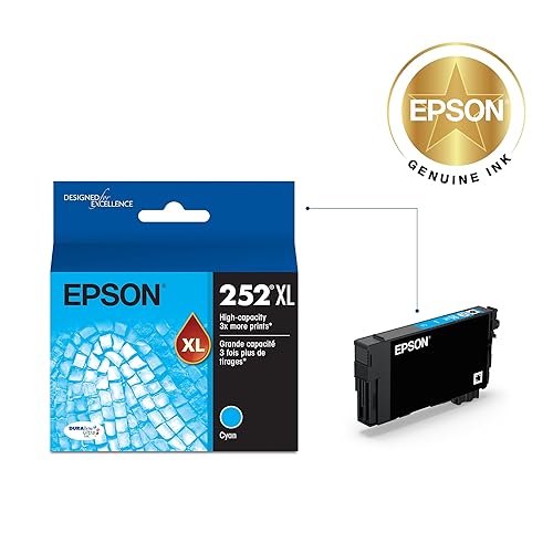 Epson T252XL220 DURABrite Ultra Cyan High Capacity Cartridge Ink Cyan Ink