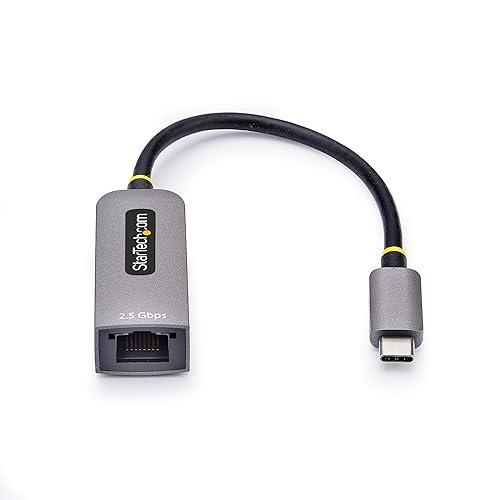 StarTech.com 2.5GbE USB-C to Ethernet Adapter, NBASE-T NIC, USB 3.0 Type-C 2.5/1G Multi Speed Network, Thunderbolt Compatible