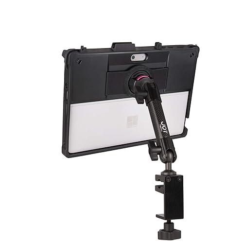 The Joy Factory MagConnect C-Clamp Mount Carbon Fiber Made with aXtion Edge MH Rugged Shockproof Case for Microsoft Surface Go (MWM401MH102)