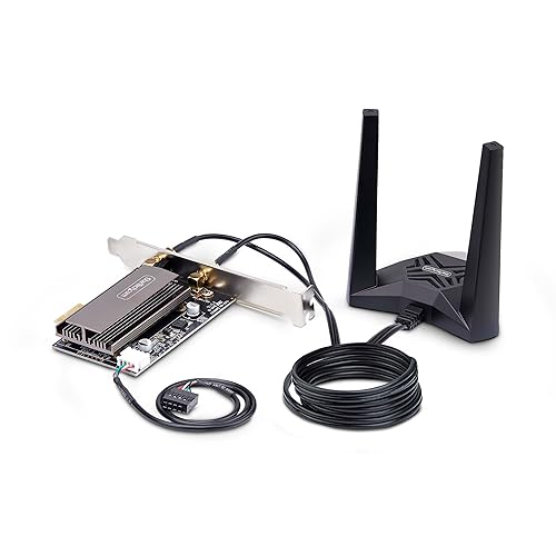 StarTech.com Wi-Fi 6E PCIe Network Card, Bluetooth 5.3, Magnetic Antenna Base, Tri-Band 802.11ax, AX5400 NIC, Windows/Linux
