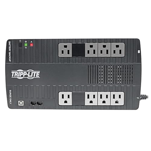 Tripp Lite AVR 550VA Compact Line-Interactive UPS, 8 Outlets, Black (AVR550U)