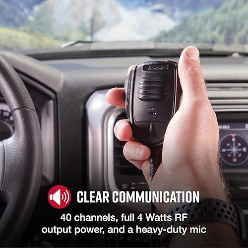 Cobra 19 Mini Recreational CB Radio - 40 Channels, Travel Essentials, Time Out Timer, VOX, Auto Squelch, Auto Power, Instant Channel 9/19, 4-Watt Output, Easy to Operate, Black