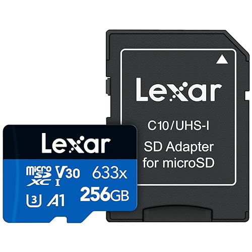 Lexar High-Performance 633x 256GB microSDXC UHS-I Card with SD Adapter (LSDMI256BBNL633A) 256GB w/SD Adapter