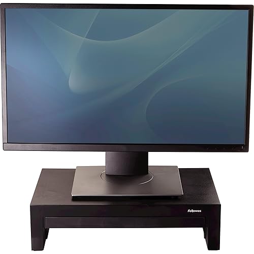Fellowes 8038101 Designer Suites Monitor Riser, Black, Pack of 1