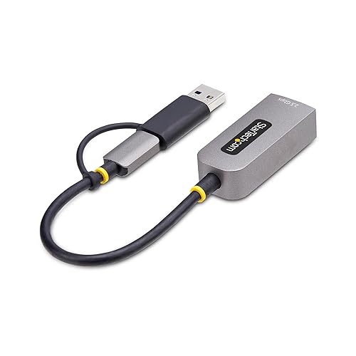 StarTech.com 2.5GbE USB-C to Ethernet Adapter with USB-A Converter, NBASE-T NIC, USB 3.0 Type-C 2.5/1G Multi Speed Network