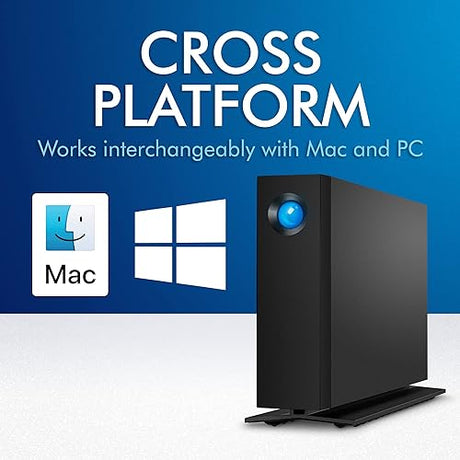 LaCie d2 Professional 24TB External Hard Drive Desktop HDD – USB-C USB 3.1 Gen 2, 7200 RPM Enterprise Class Drives, for Mac and PC Desktop, 1mo Adobe CC All Apps Plan, Rescue Services (STHA24000800)